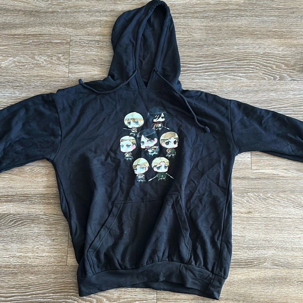 Attack On Titan Chibi Group Girls Hoodie Size Men’s Large